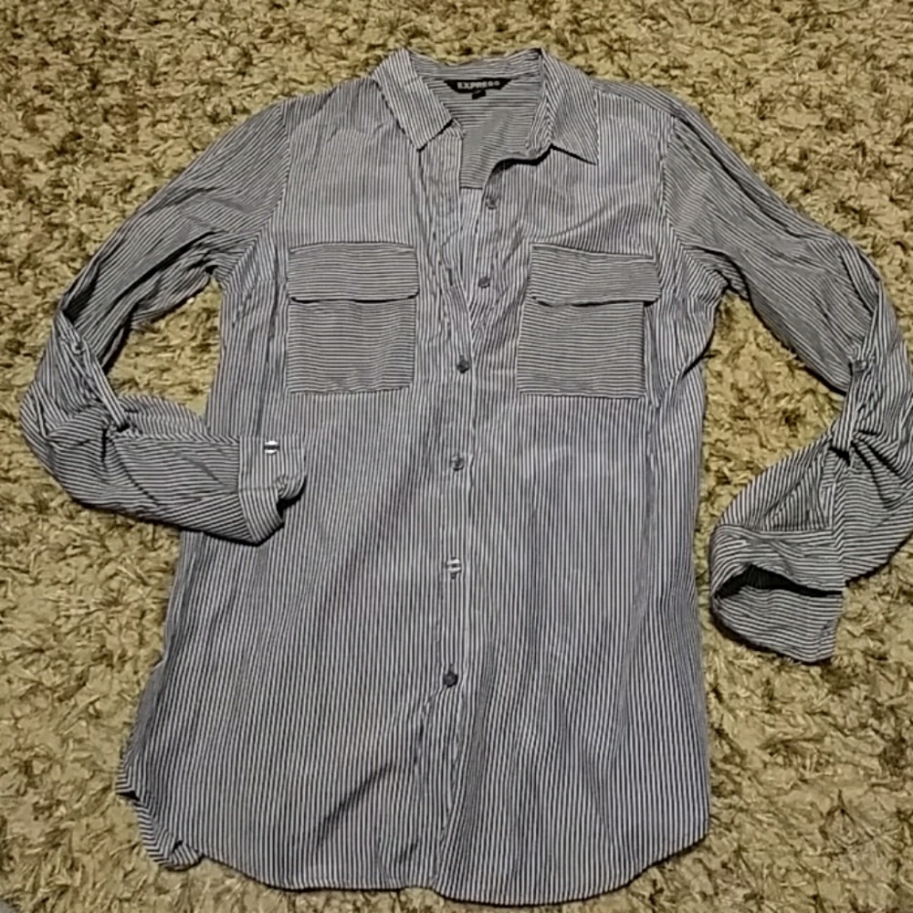 Express Thin Striped City Shirt - Picture 4 of 7